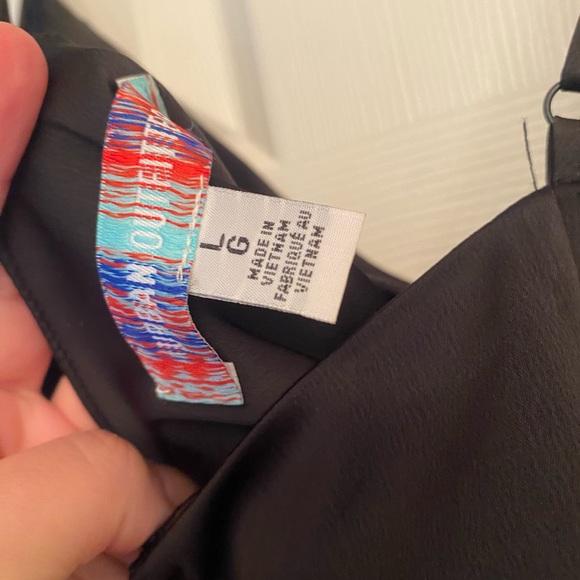 Urban Outfitters Black Satin Slip Dress Large - Picture 4 of 5